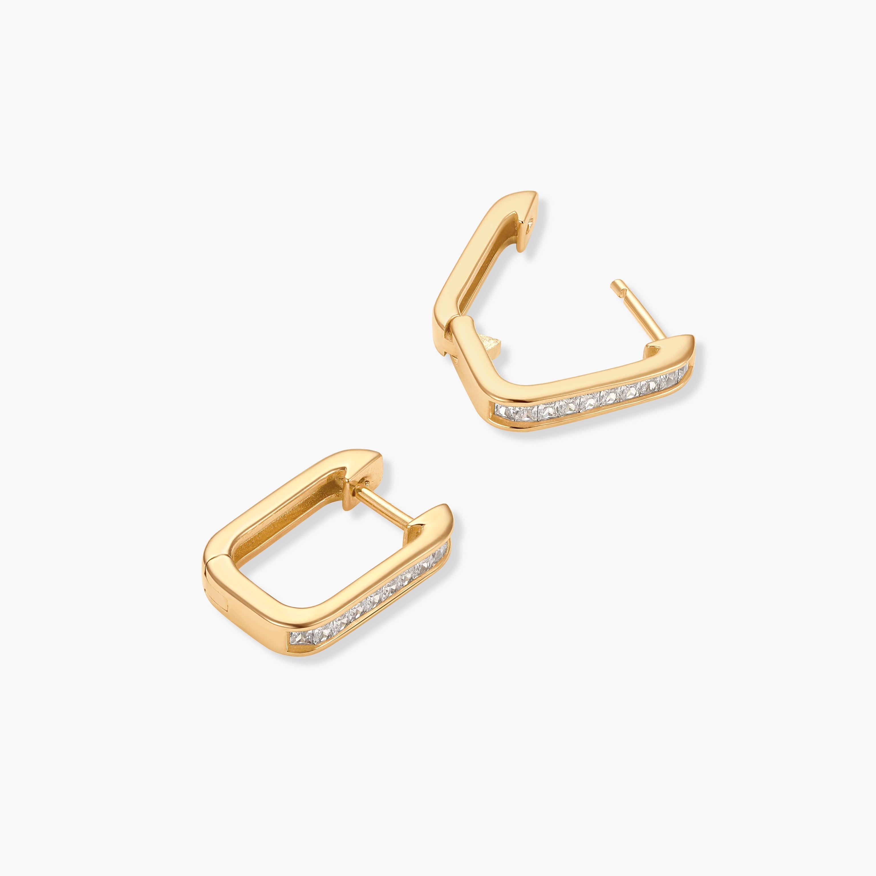 14K Gold Seraphine Link Diamond Huggies