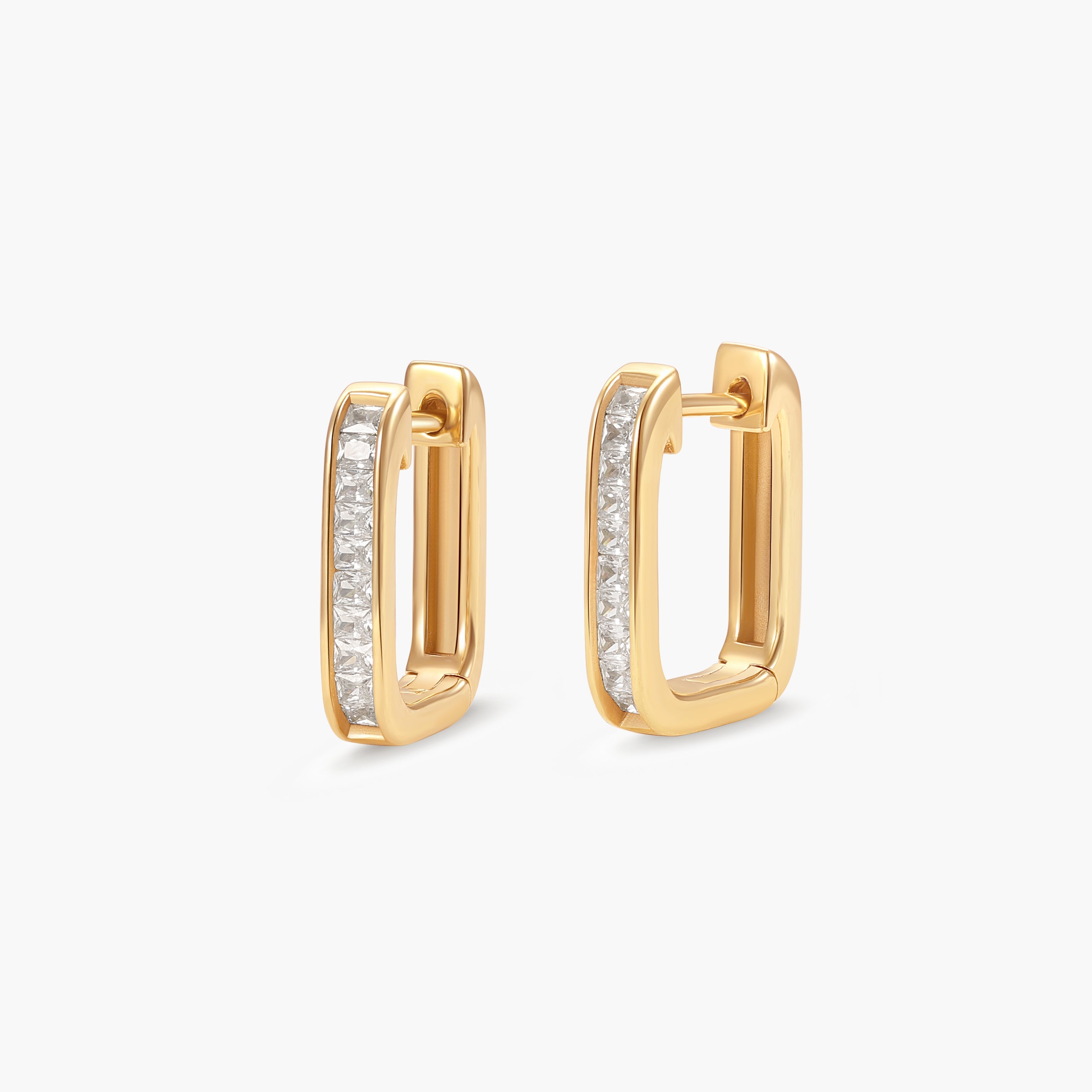 14K Gold Seraphine Link Diamond Huggies