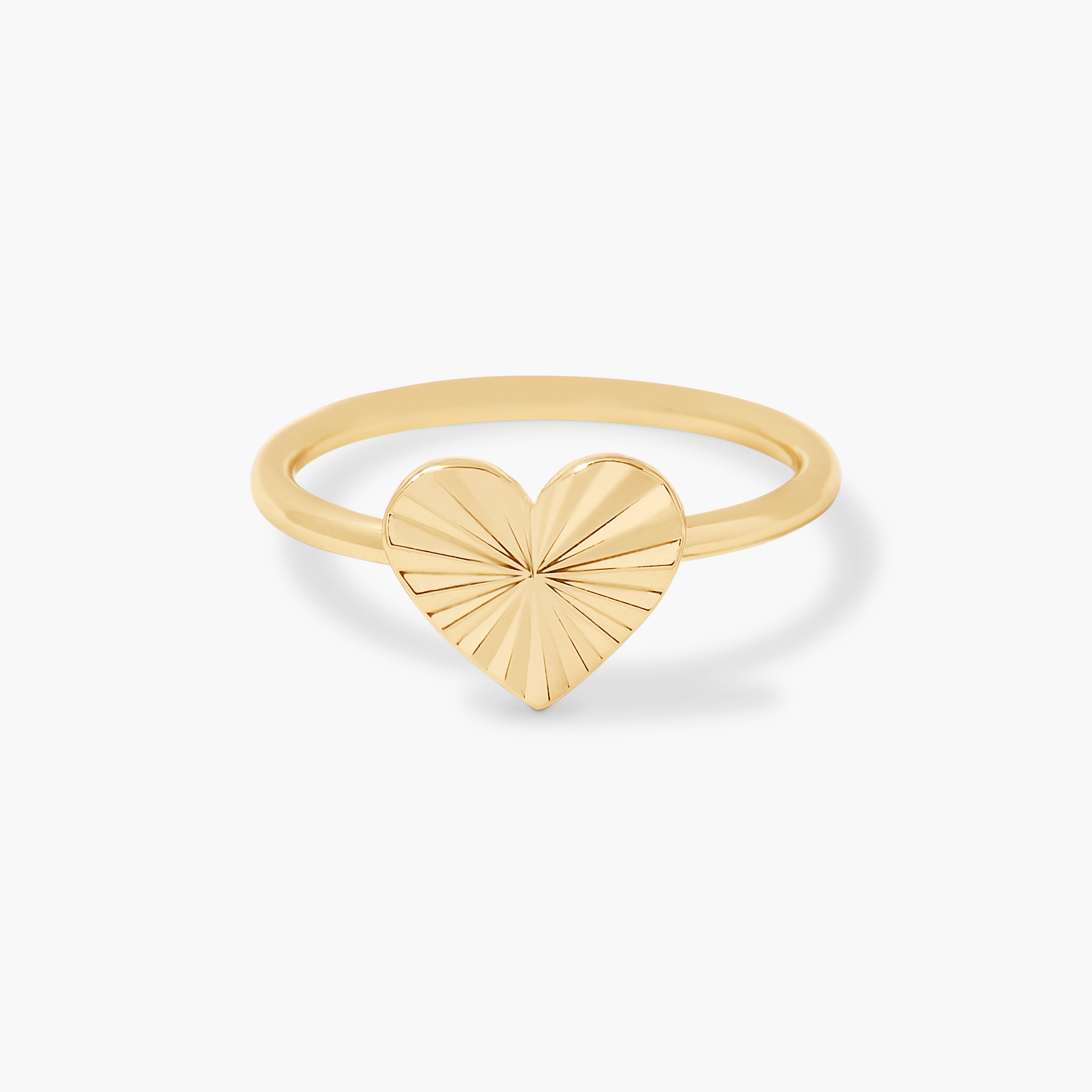 14K Gold Valentina Textured Heart Ring