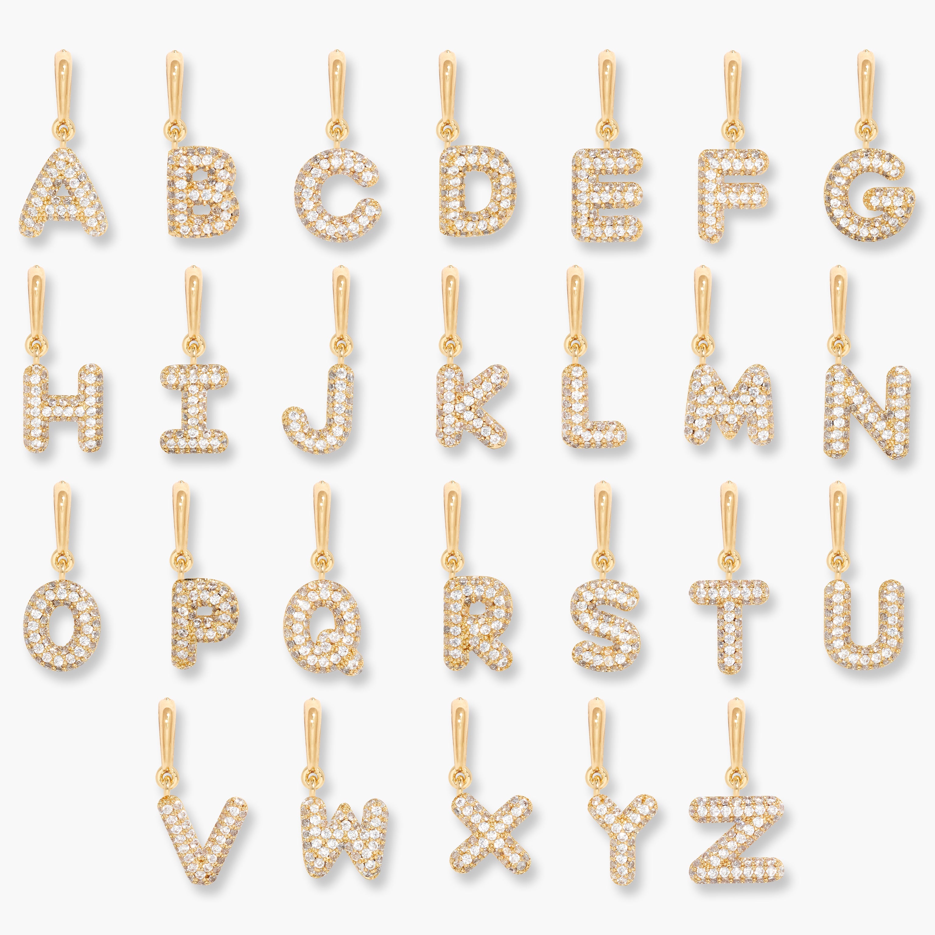 14K Gold Aureline Crystal Initial Charm