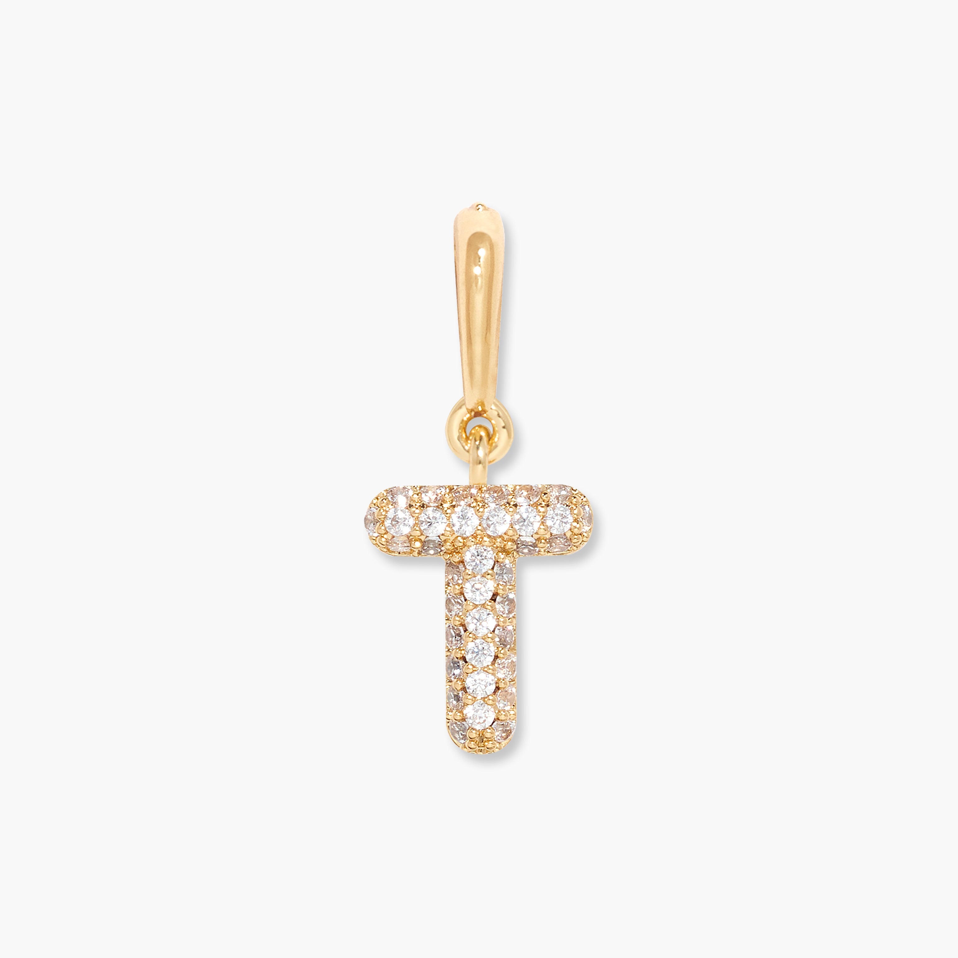 14K Gold Aureline Crystal Initial Charm