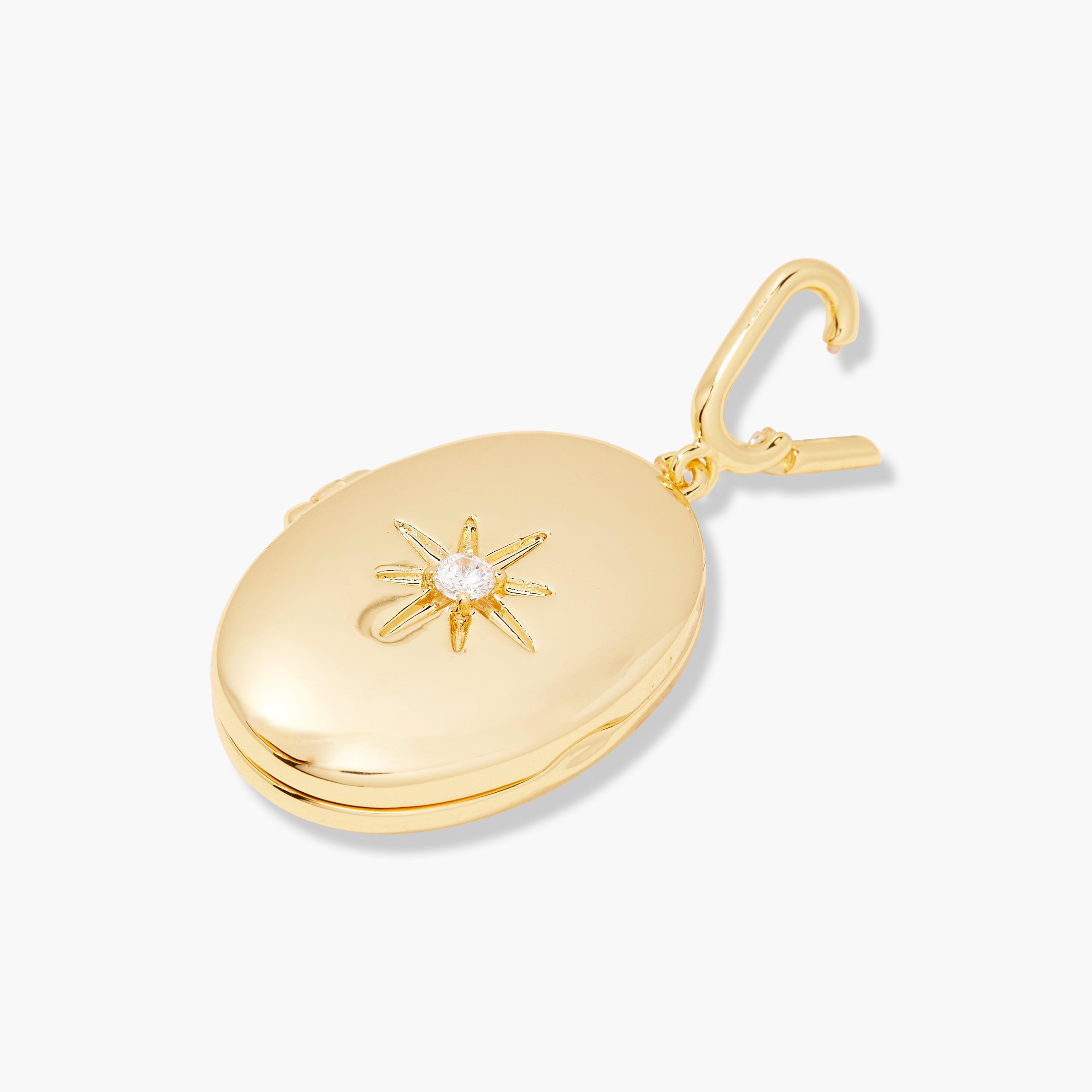14K Gold Solene Starburst Locket Charm
