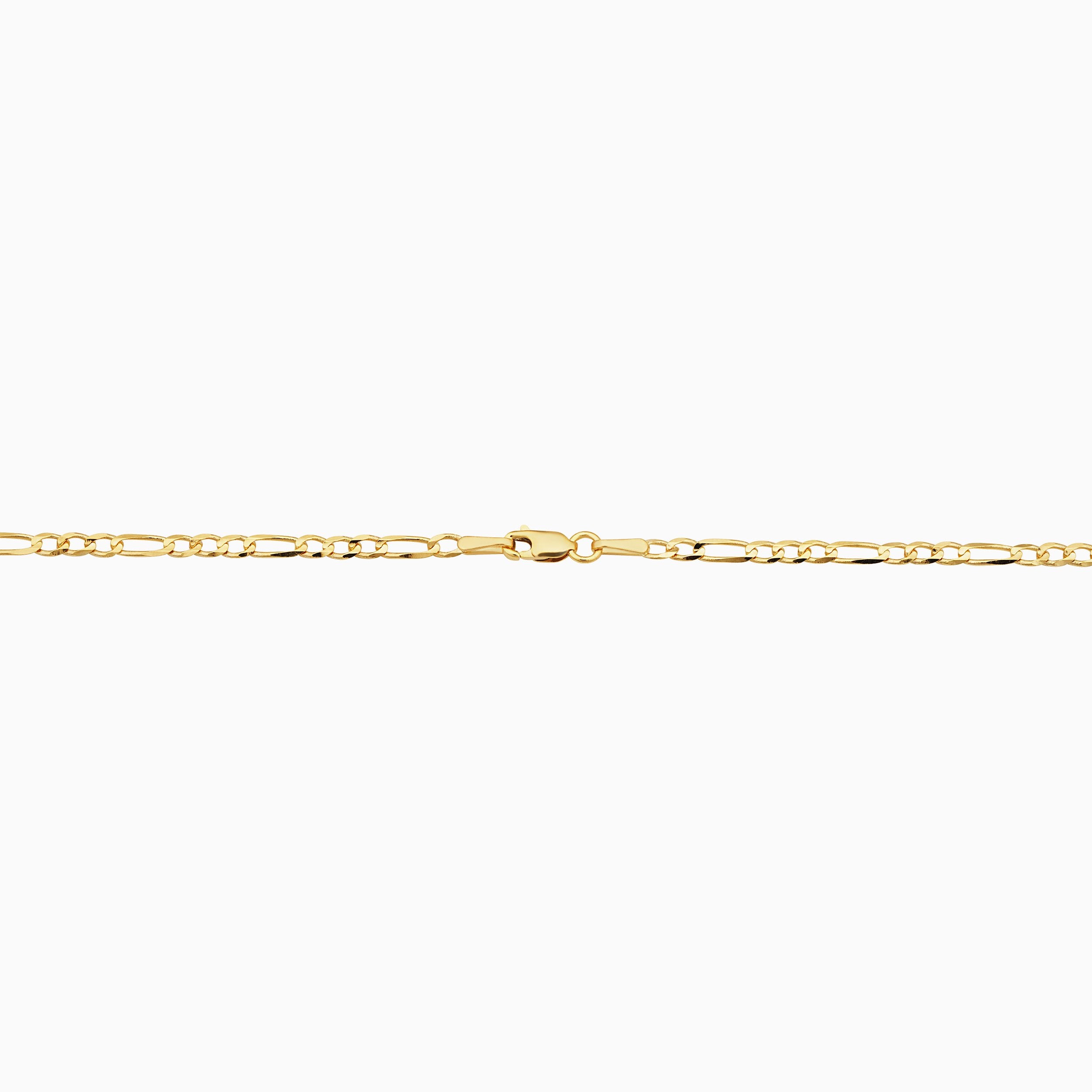 10K Gold Florentine Figaro Chain Bracelet