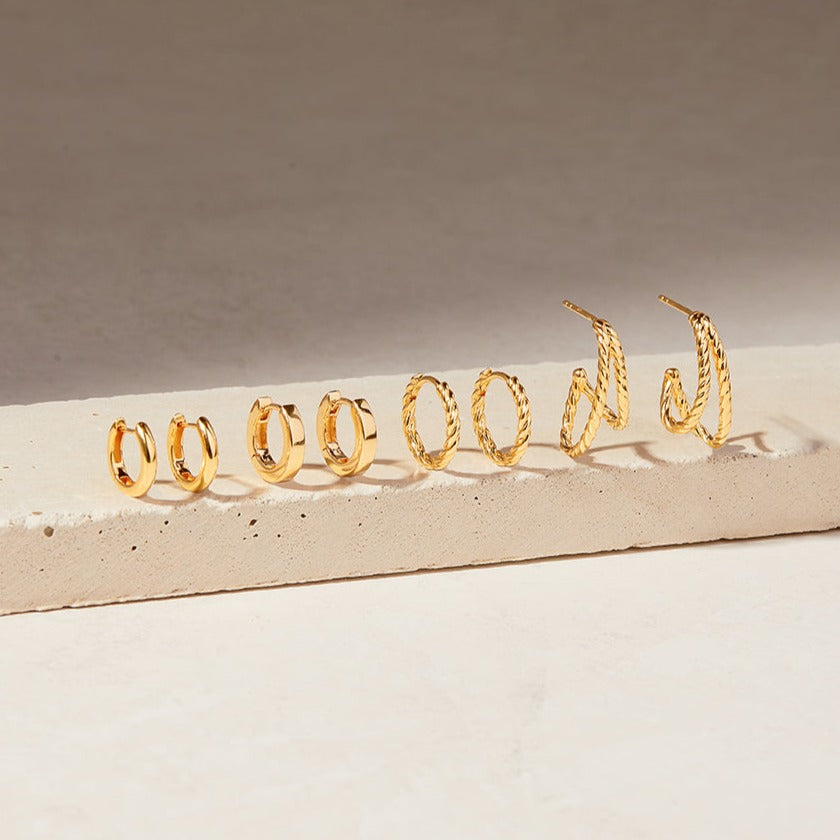 14K Gold Elara Classic Hoops