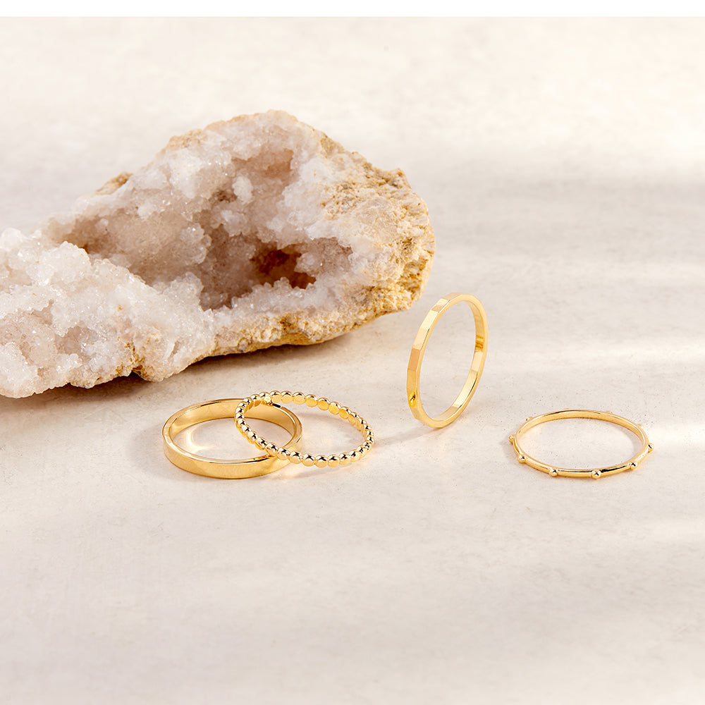 14K Gold Elaina Beaded Ring