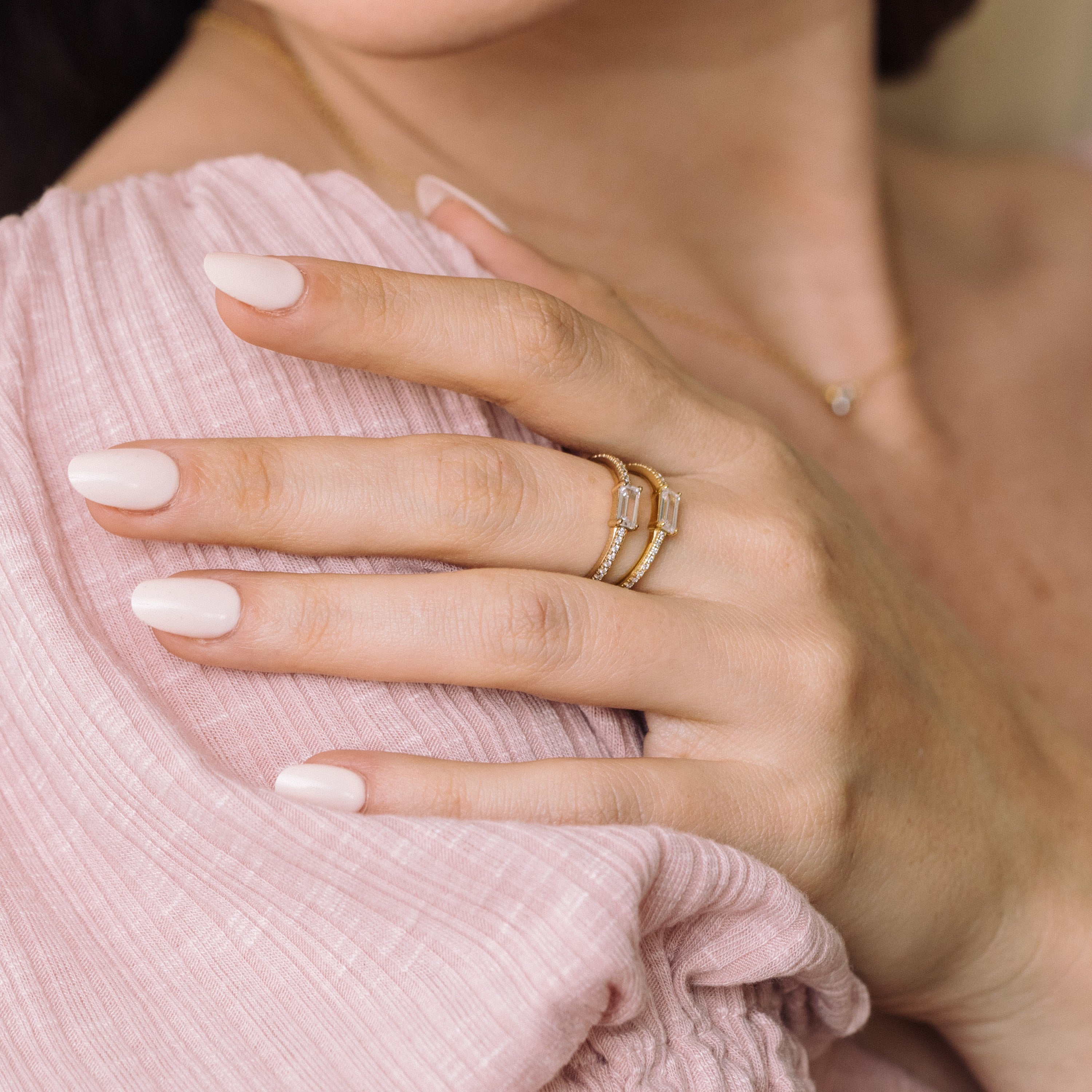 14K Gold Clarisse CZ Baguette Ring