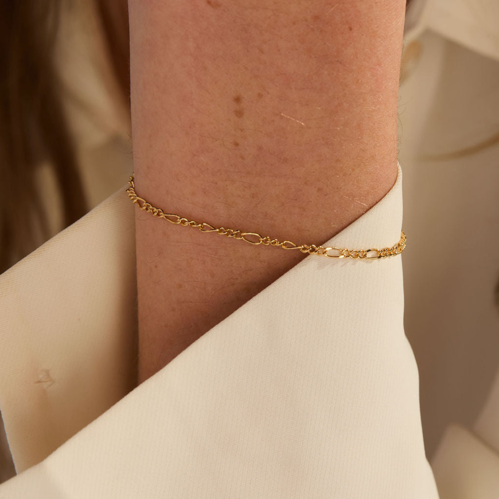 14K Gold Matteo Figaro Chain Bracelet