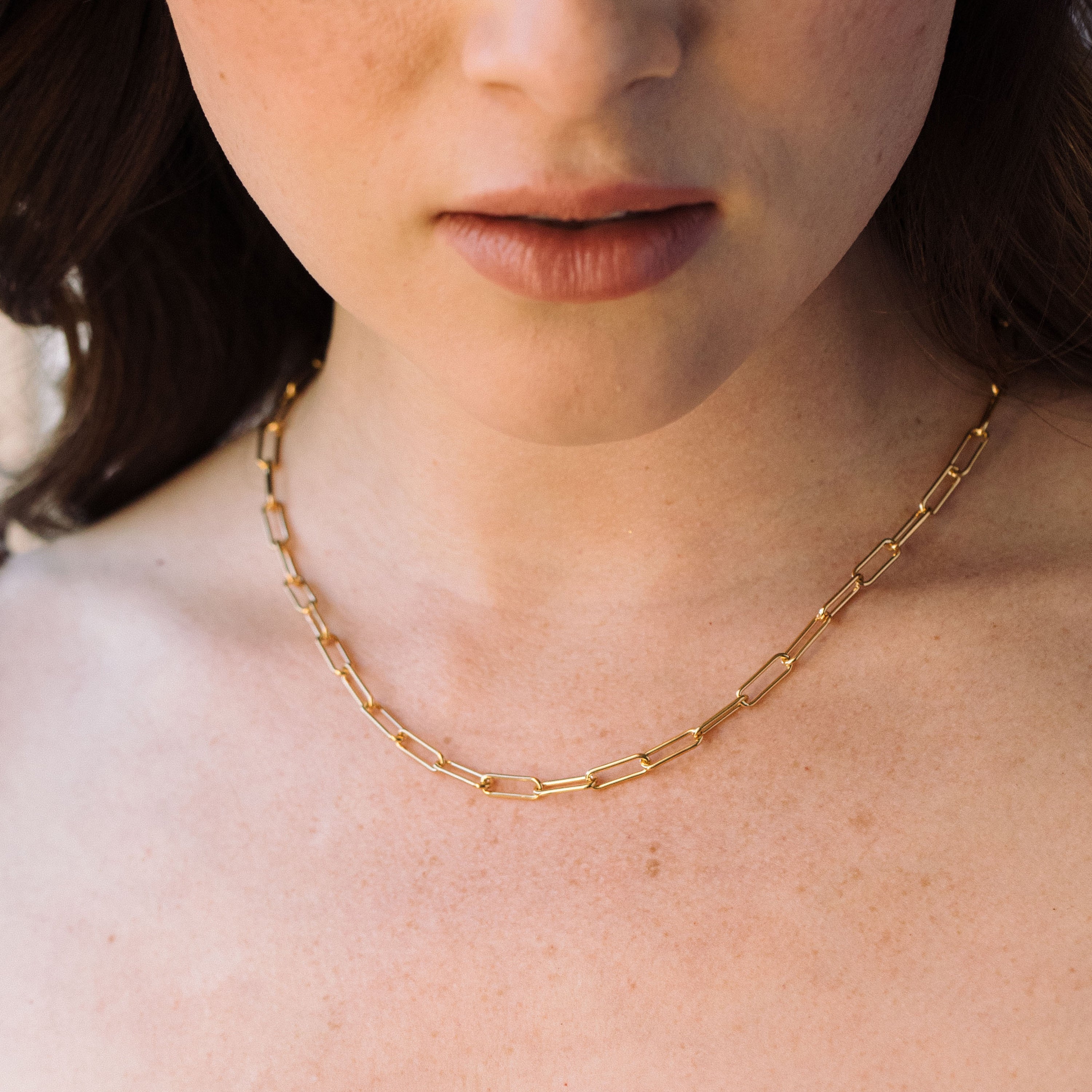 14K Gold Aurelle Paperclip Necklace