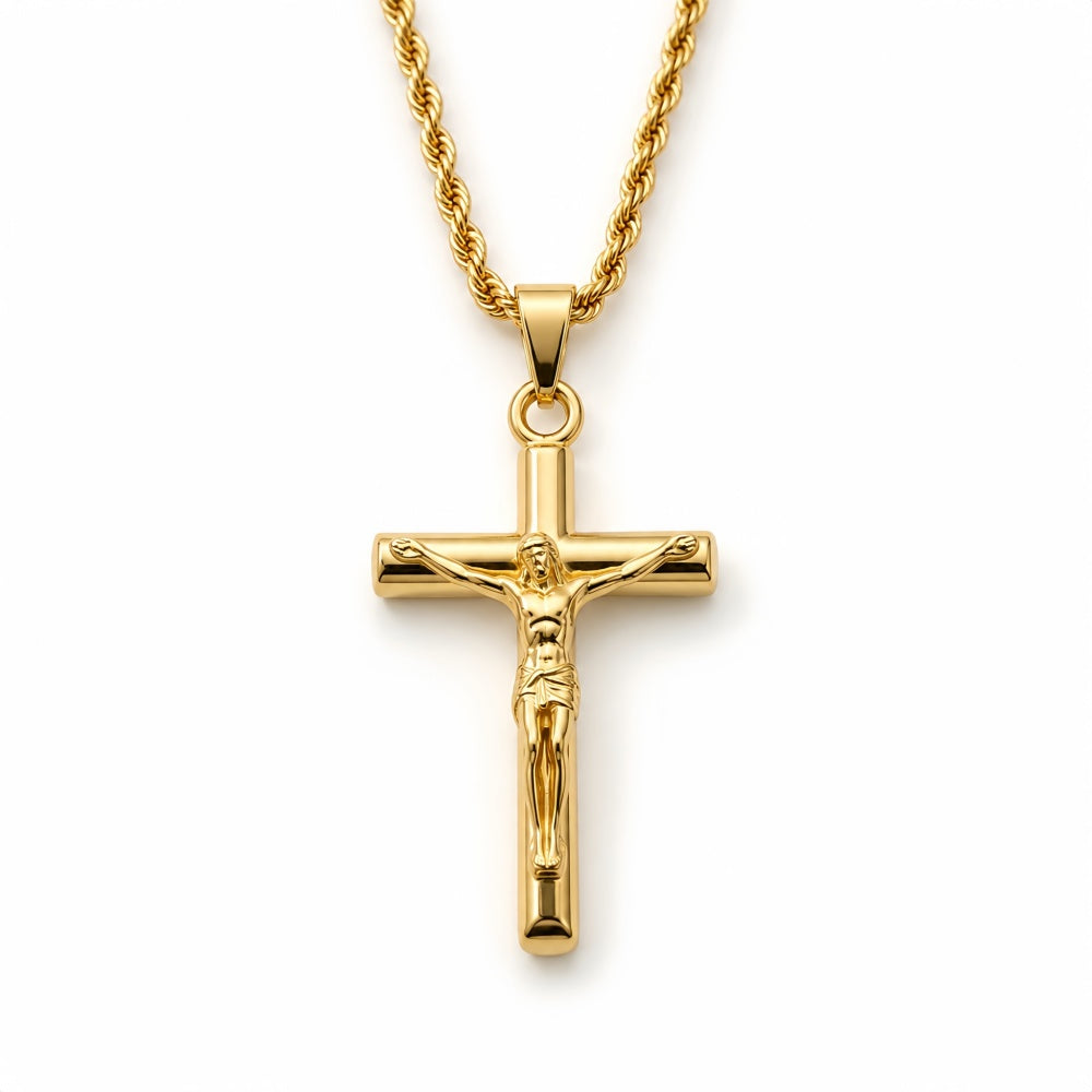 14K Solid Gold Legacy Cross Necklace