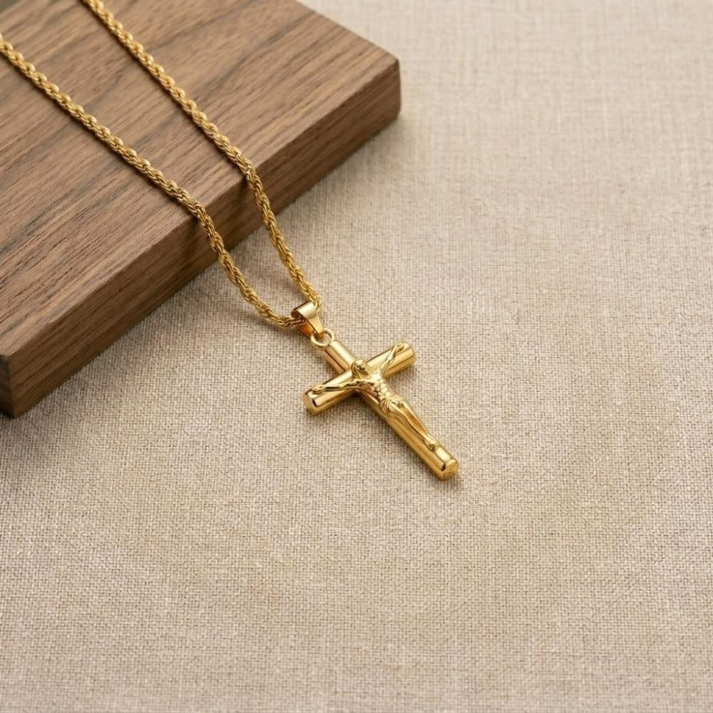 14K Solid Gold Legacy Cross Necklace