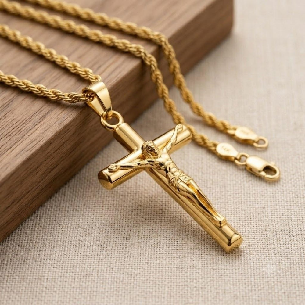 14K Solid Gold Legacy Cross Necklace