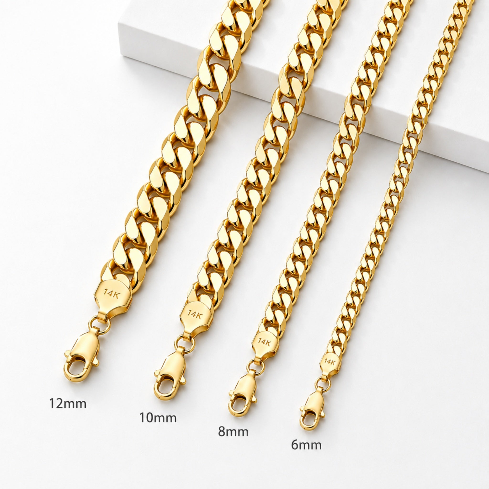 14K Gold Solid Handcrafted Cuban Link Necklace