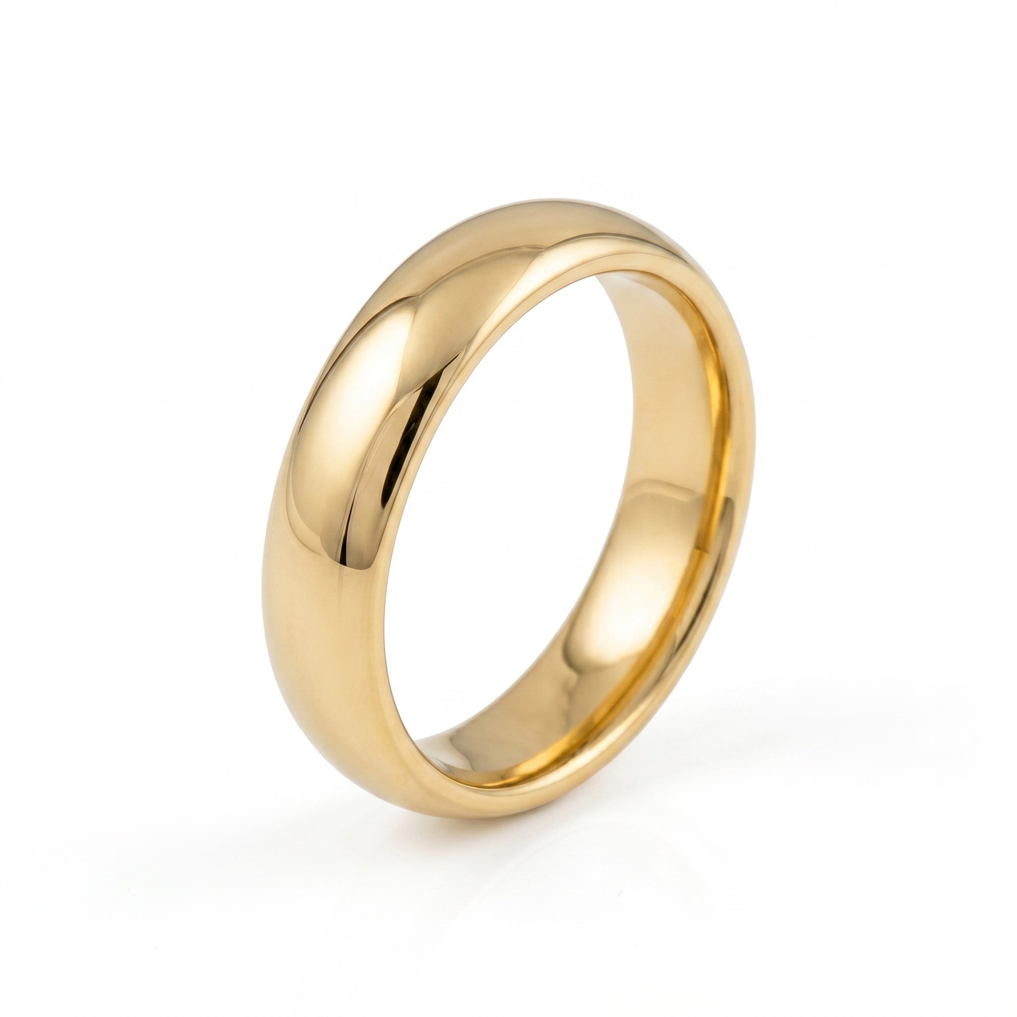 14K Gold Hand-Polished Dome Ring
