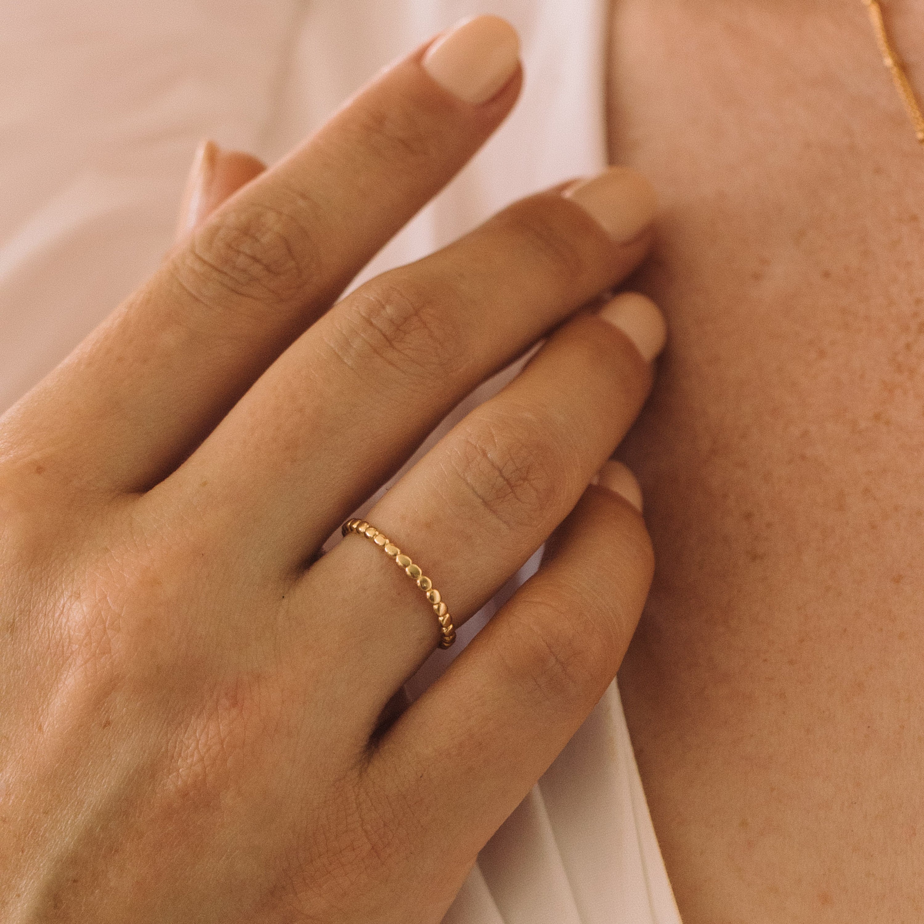 14K Gold Elaina Beaded Ring